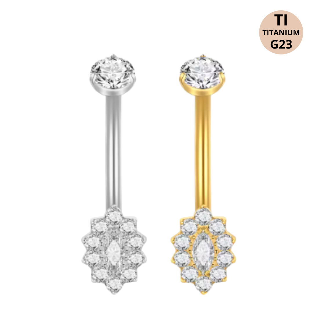 Piercing Ombelico in Titanio G23 con Brillanti Venere