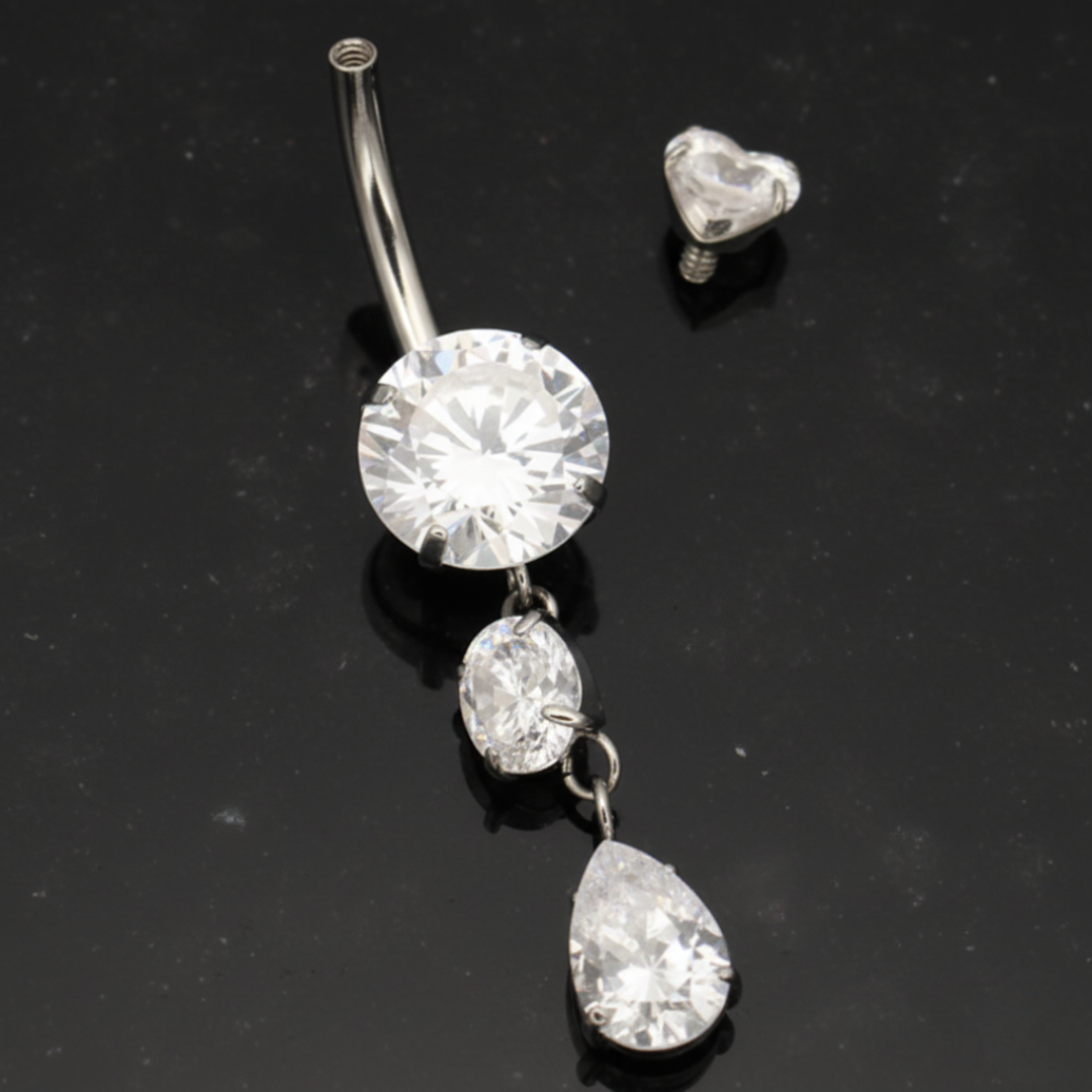 Piercing Ombelico in Titanio G23 con pendolo a goccia