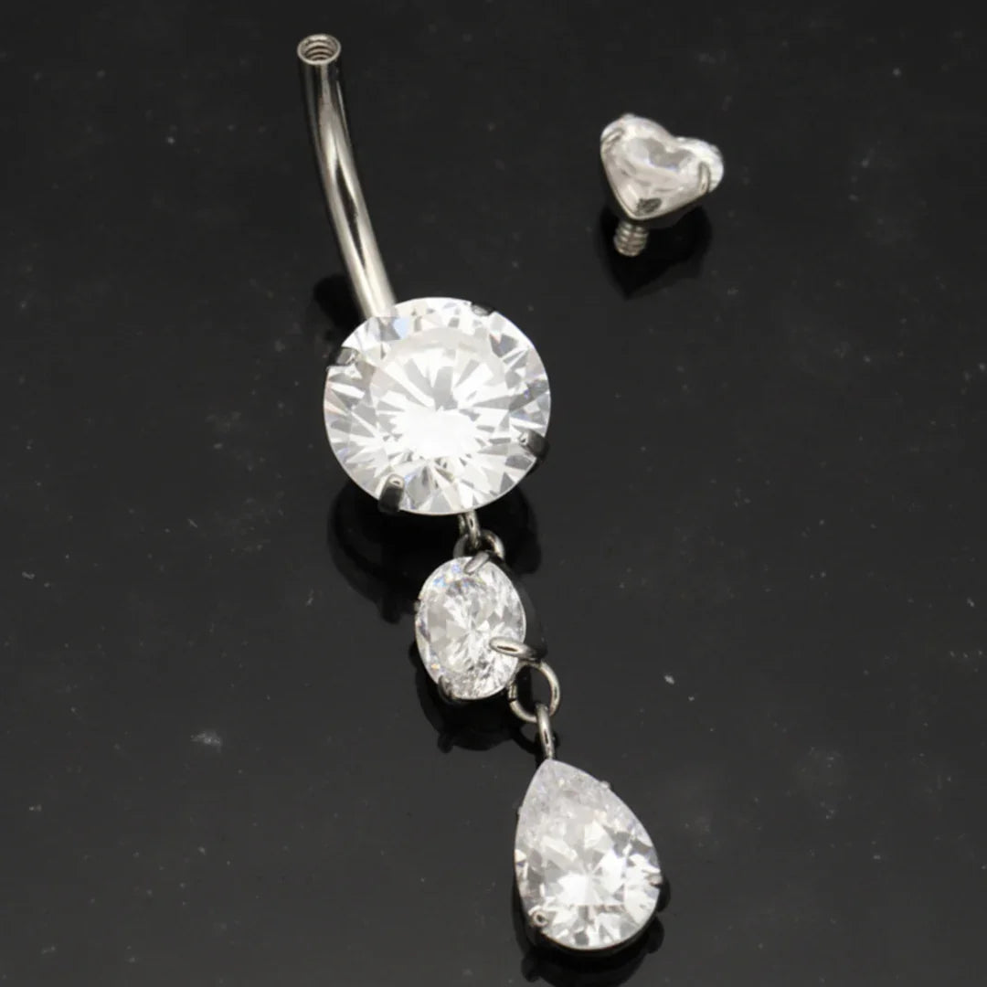 Piercing Ombelico in Titanio G23 con pendolo a goccia