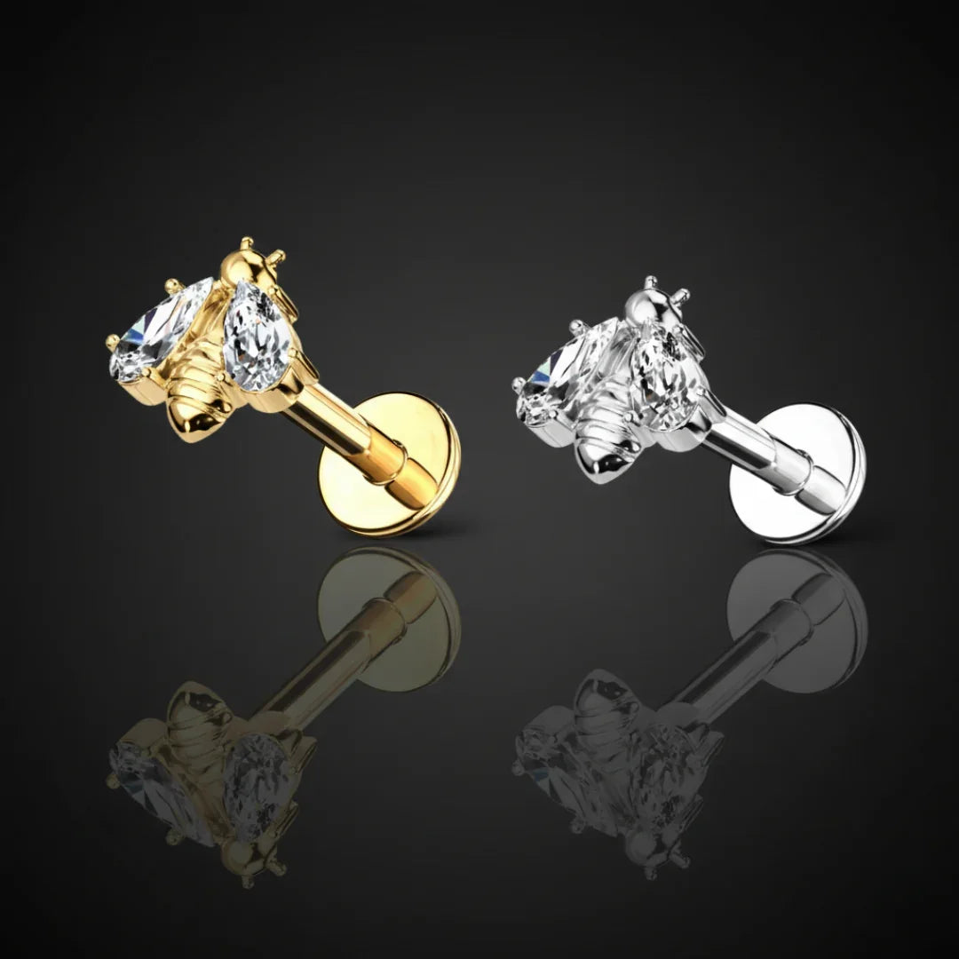 Piercing labret Ape regina con brillanti