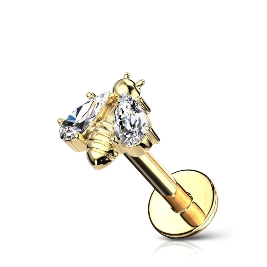 Piercing labret Ape regina con brillanti