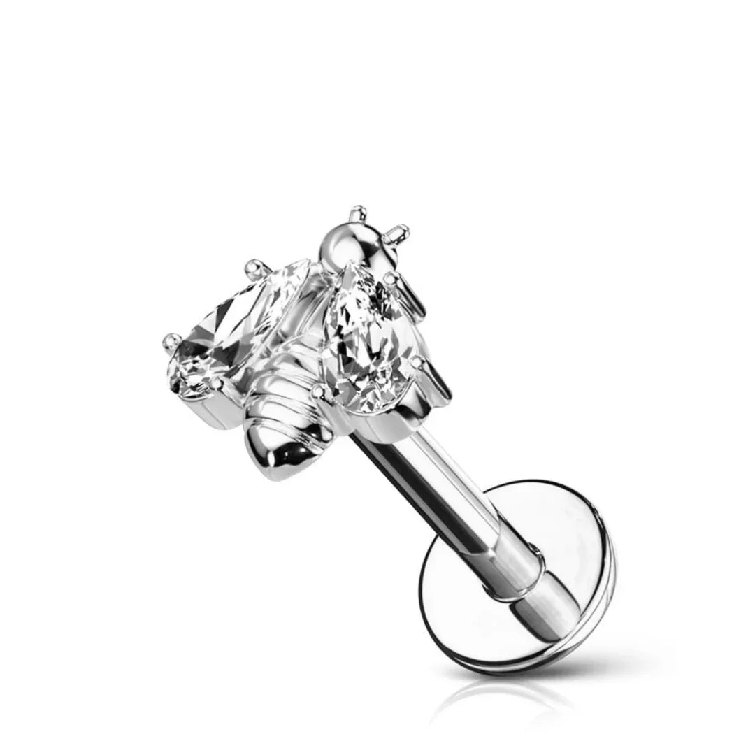 Piercing labret Ape regina con brillanti