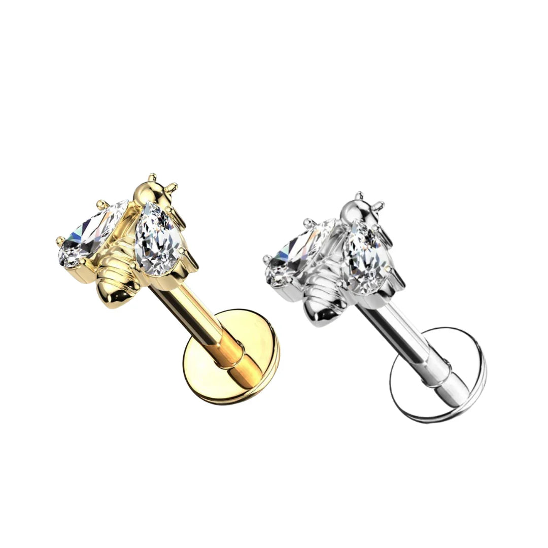 Piercing labret Ape regina con brillanti