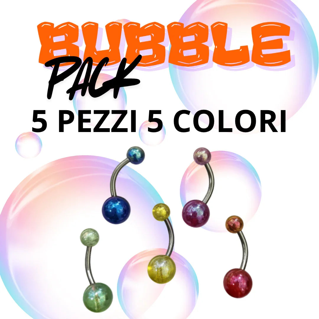 Piercing Ombelico in Acrilico con barra in acciaio 316L effetto bolla