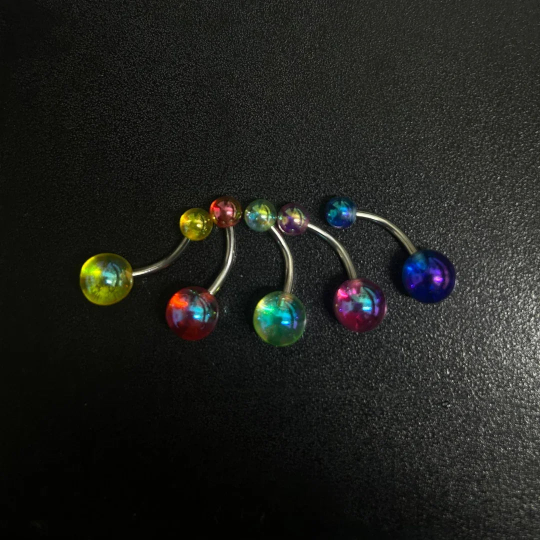 Piercing Ombelico in Acrilico con barra in acciaio 316L effetto bolla