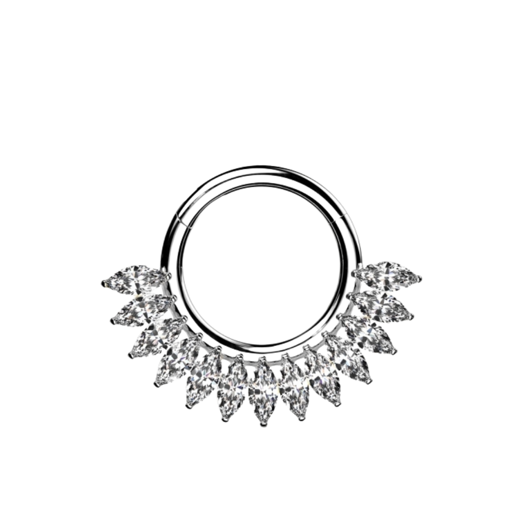 Anello a clicker con brillanti Saturno