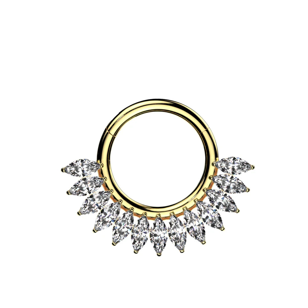 Anello a clicker con brillanti Saturno