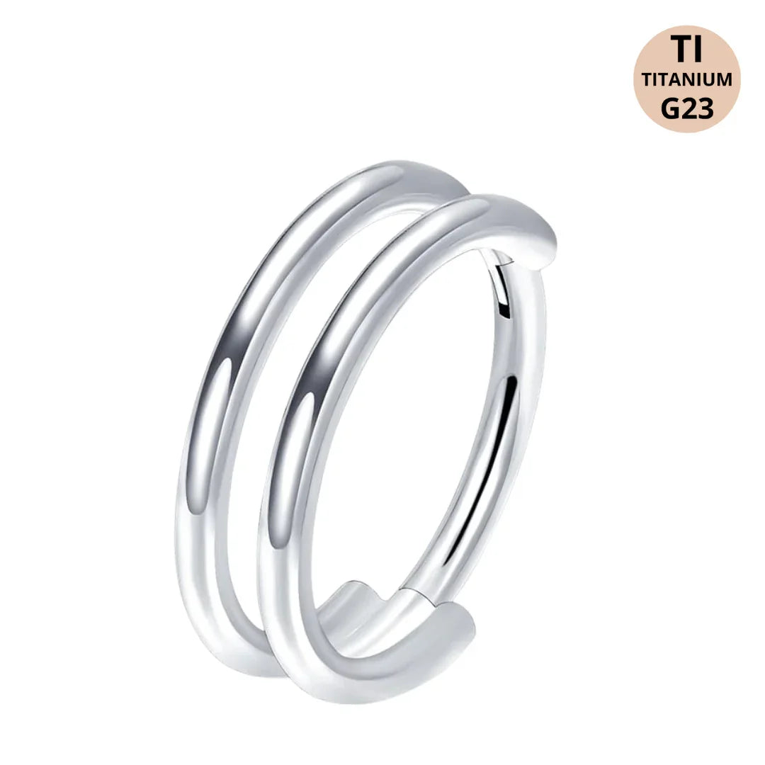 Cerchio a clicker con design a due barre in Titanio G23