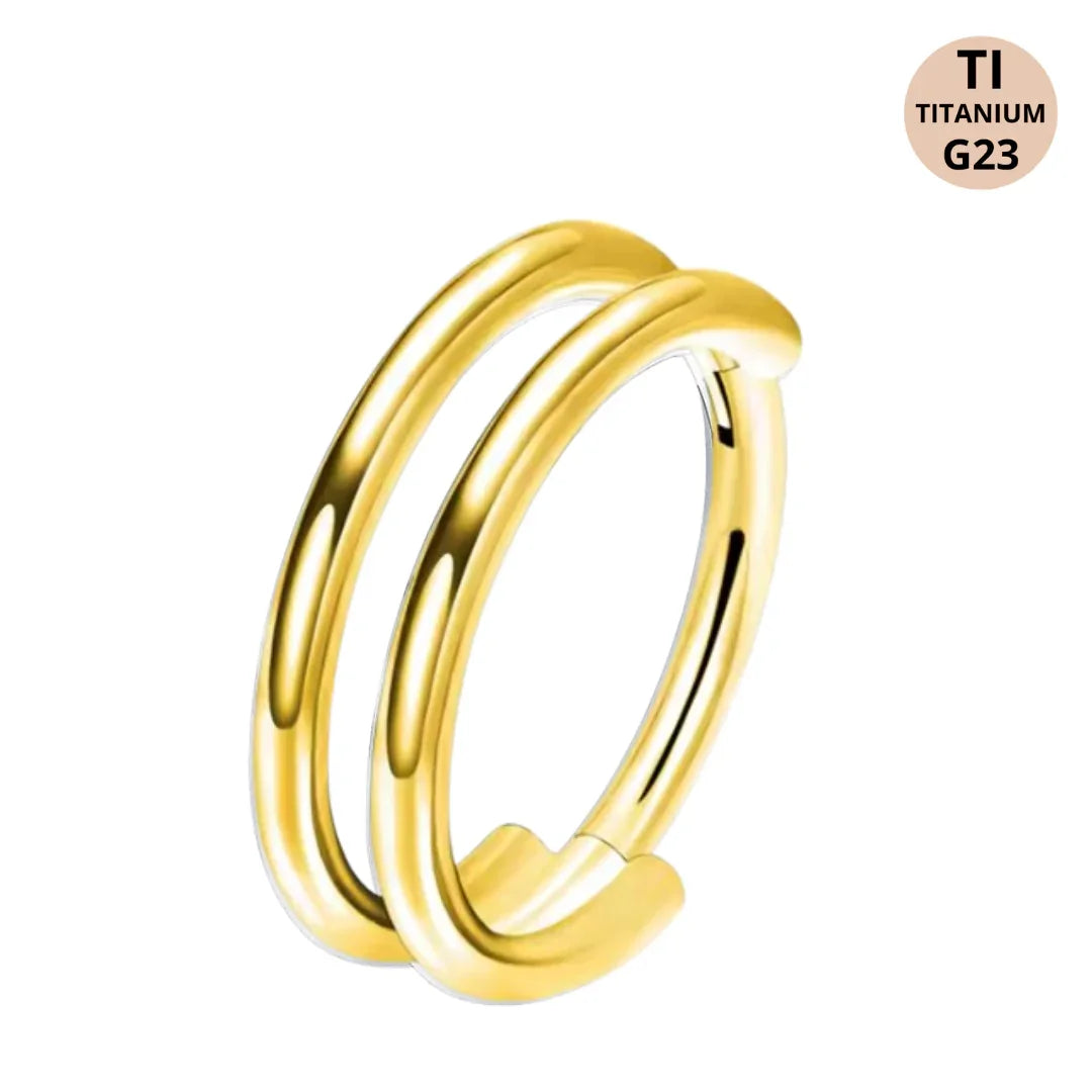 Cerchio a clicker con design a due barre in Titanio G23