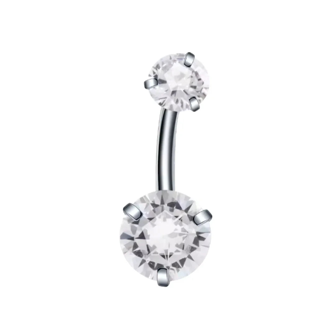 Piercing ombelico con doppio brillante