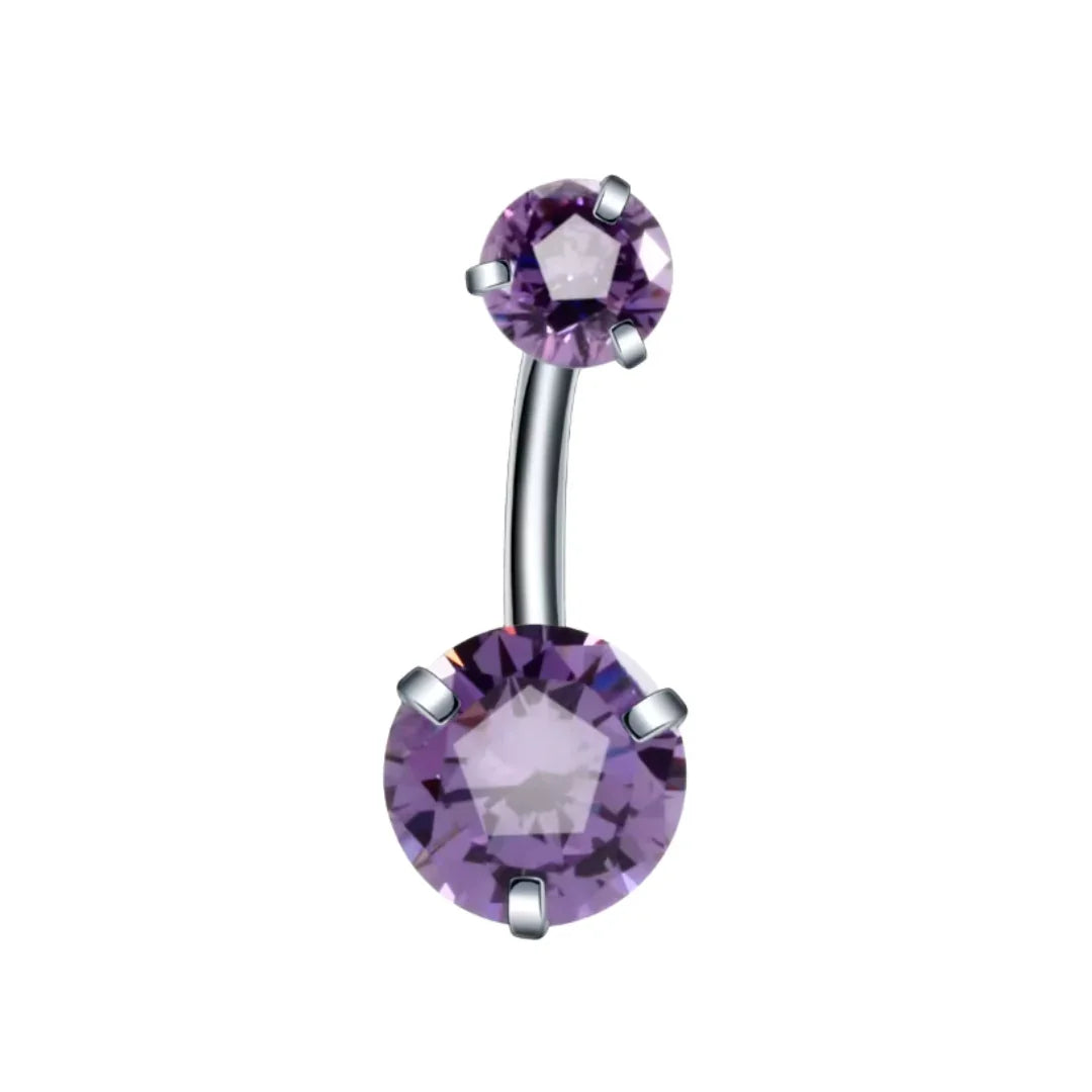 Piercing ombelico con doppio brillante
