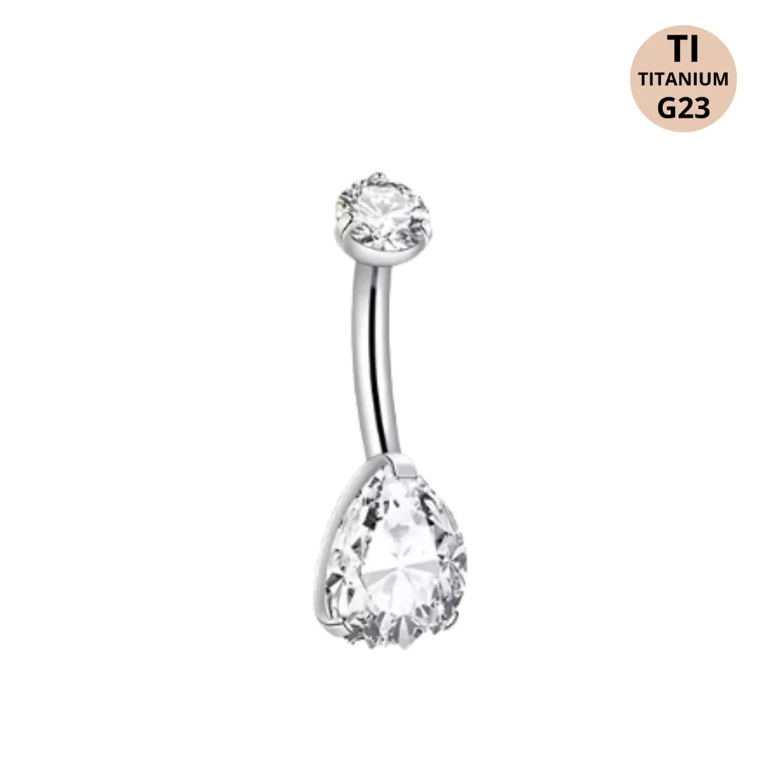 Piercing Ombelico in Titanio G23 con Brillanti a goccia