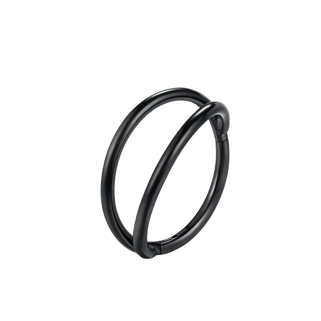 Cerchio a clicker con design a due barre in acciaio 316L