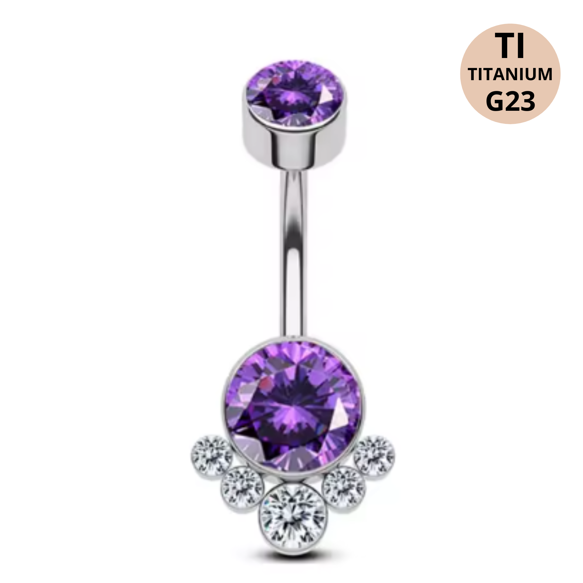 Piercing Ombelico in Titanio G23 con Brillanti
