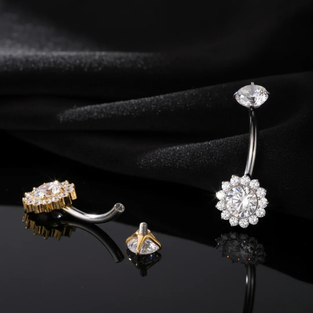 Piercing Ombelico in Titanio G23 con Brillanti joy
