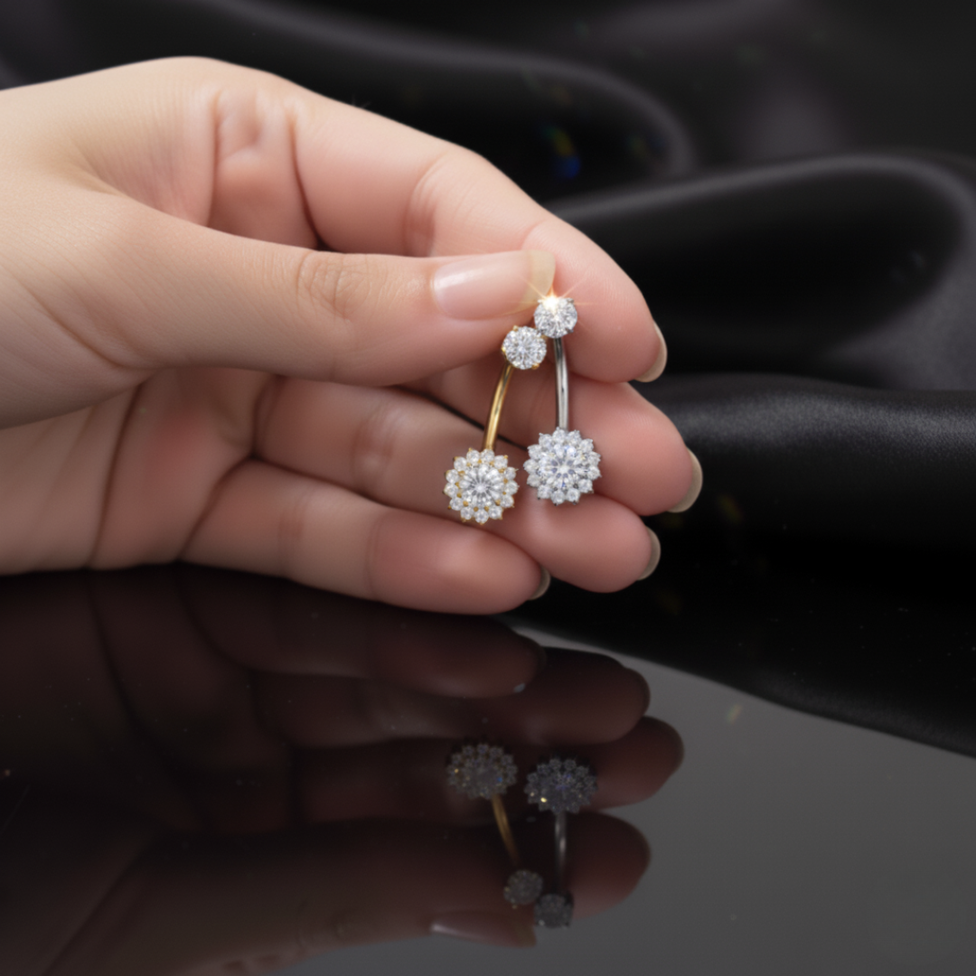 Piercing Ombelico in Titanio G23 con Brillanti joy