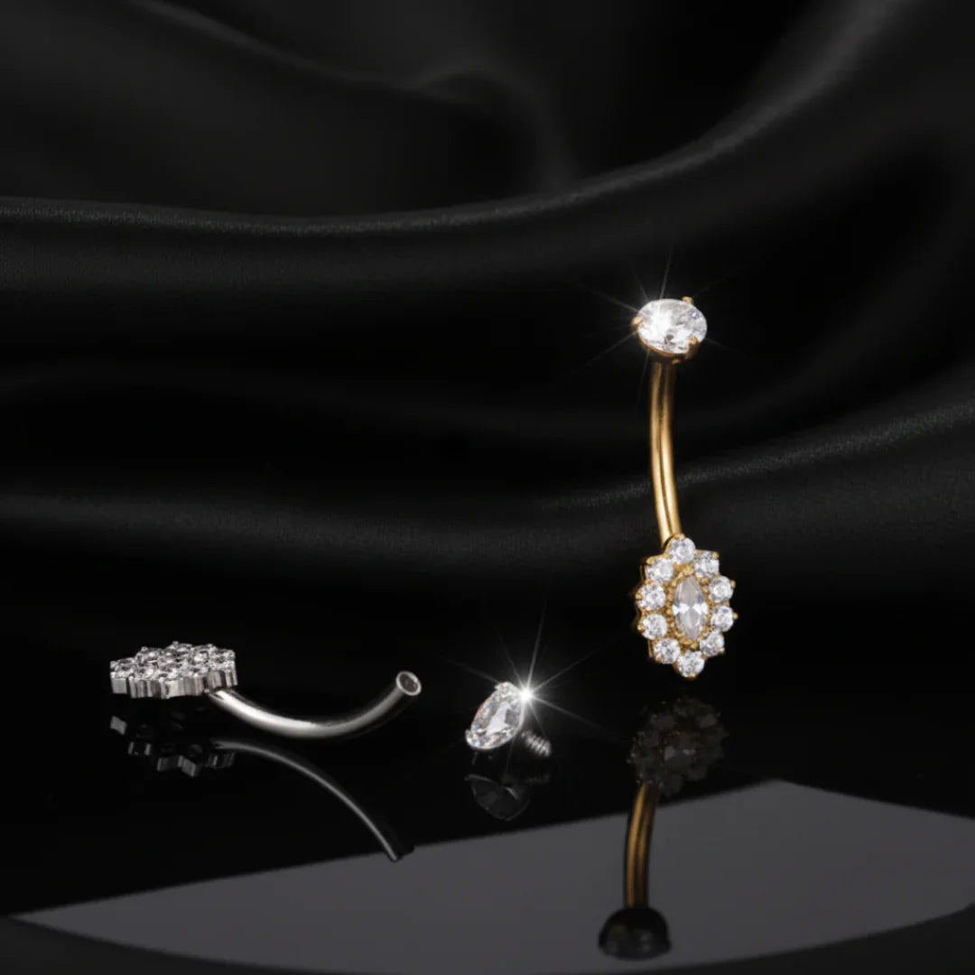 Piercing Ombelico in Titanio G23 con Brillanti Venere