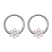Anello a clicker con fiore - GIOYAL PIERCING STORE