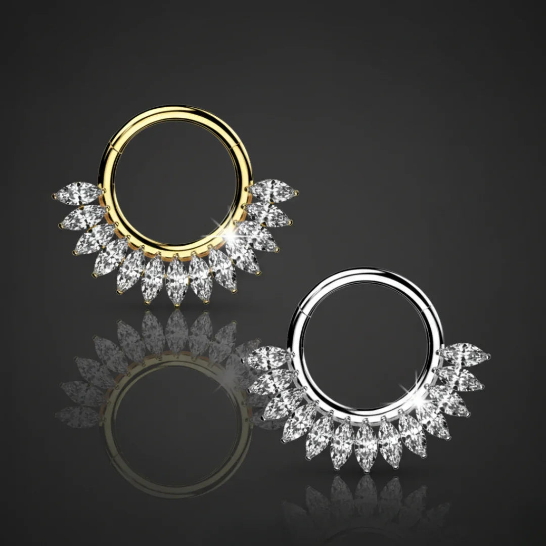 Anello a clicker con brillanti Saturno