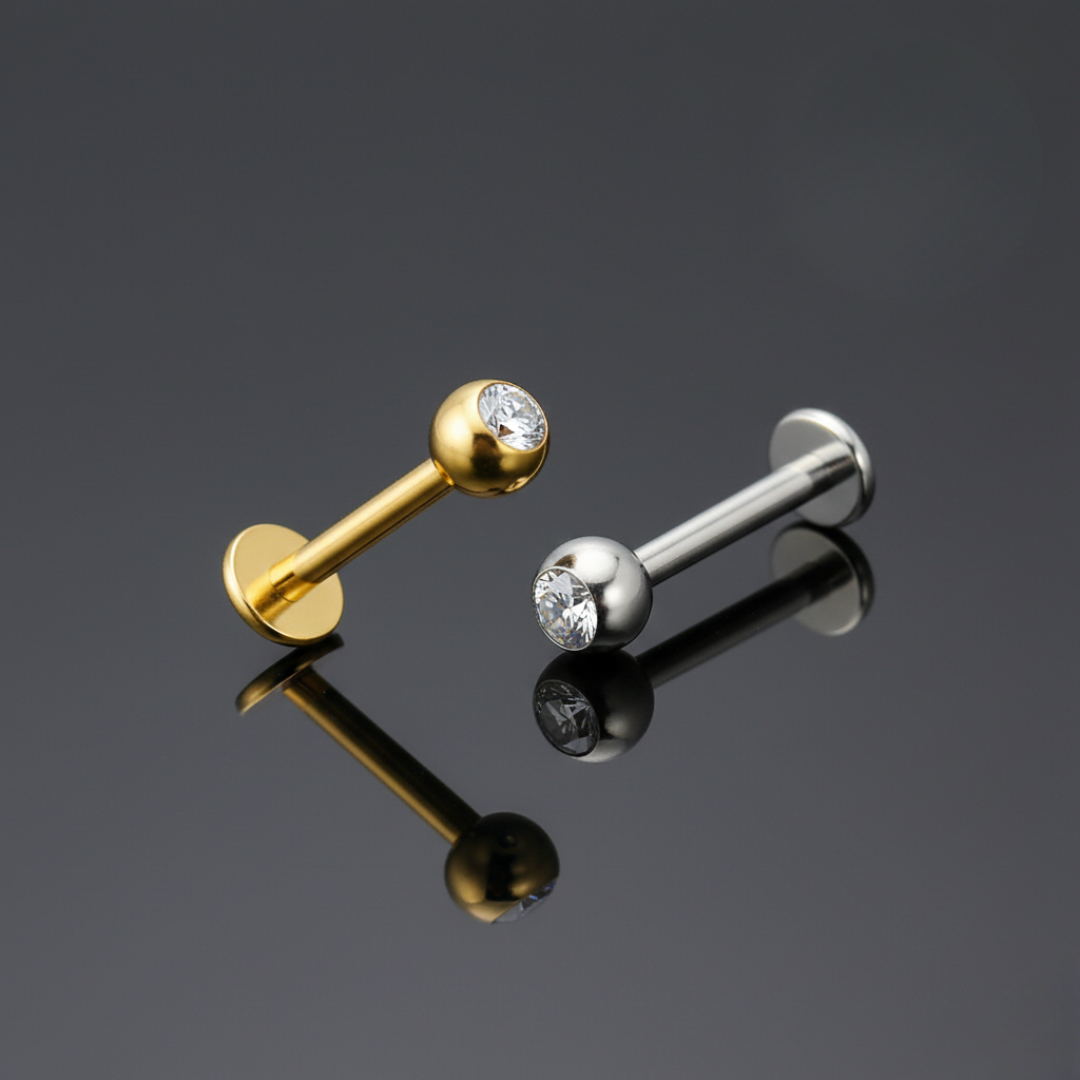 Piercing labret sfera con brillante