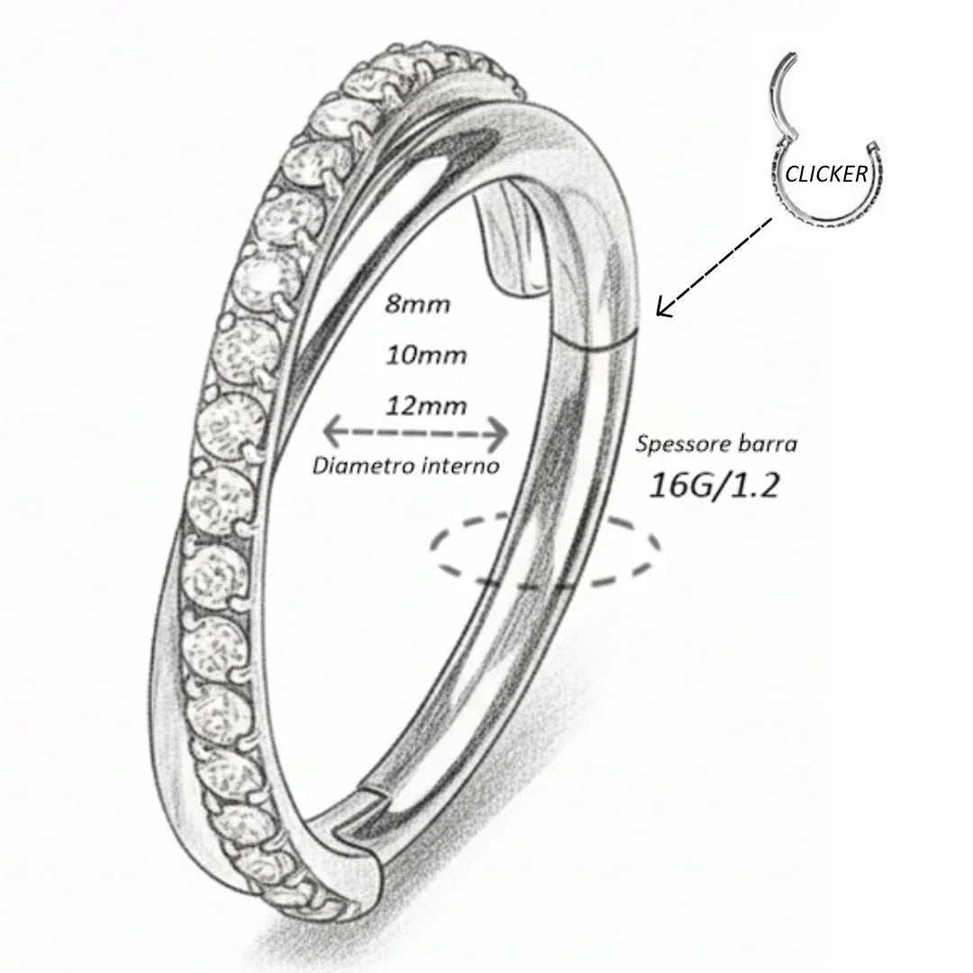 Cerchio a clicker con design incrociato