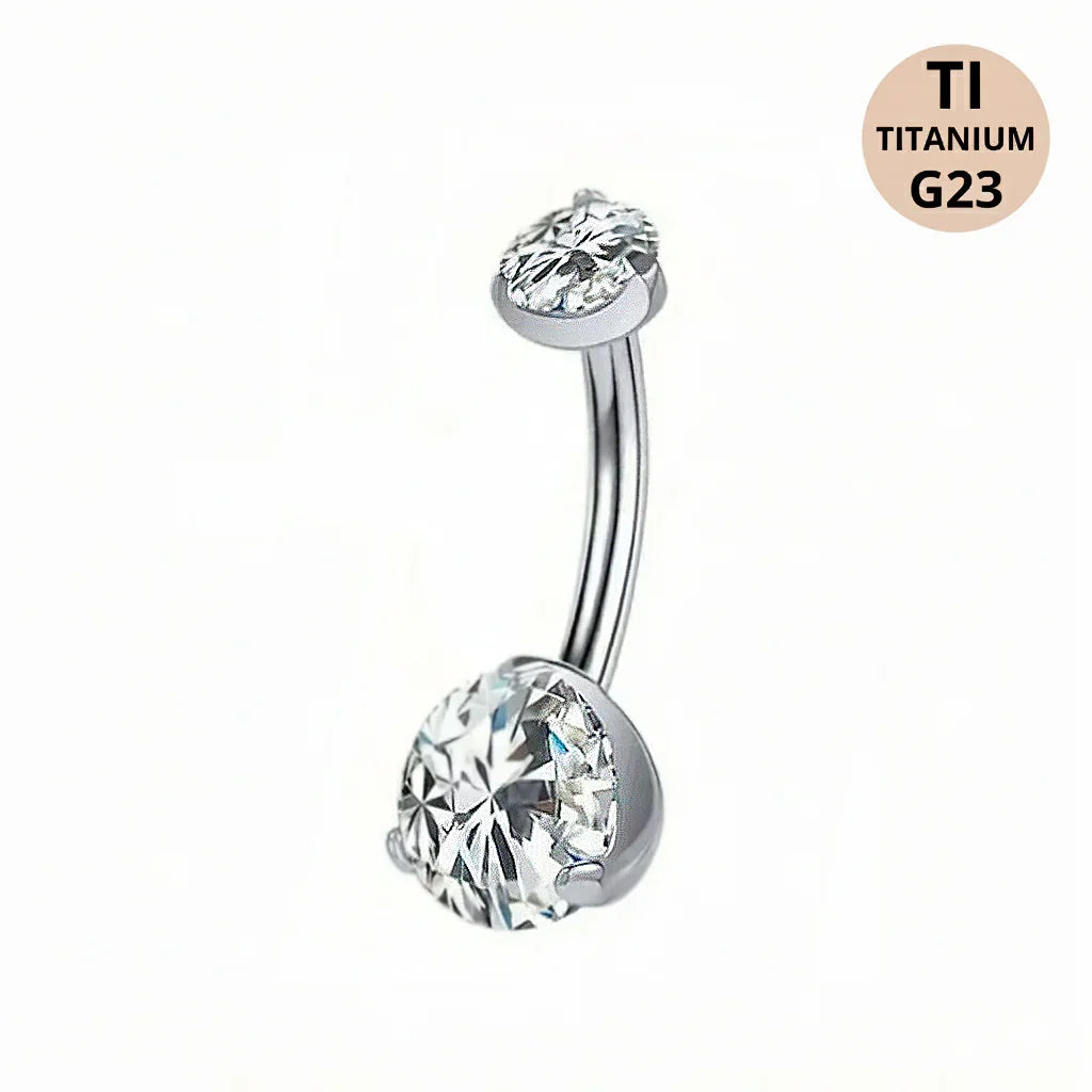 Piercing Ombelico in Titanio G23 con Brillanti