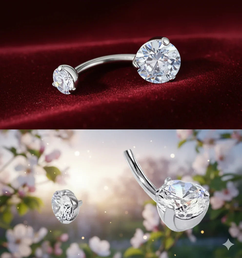 Piercing Ombelico in Titanio G23 con Brillanti