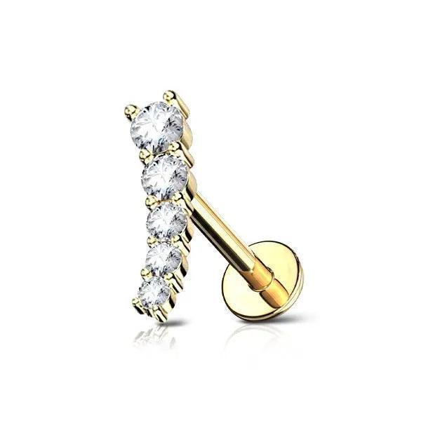 Piercing labret a 5 brillanti - GIOYAL PIERCING STORE