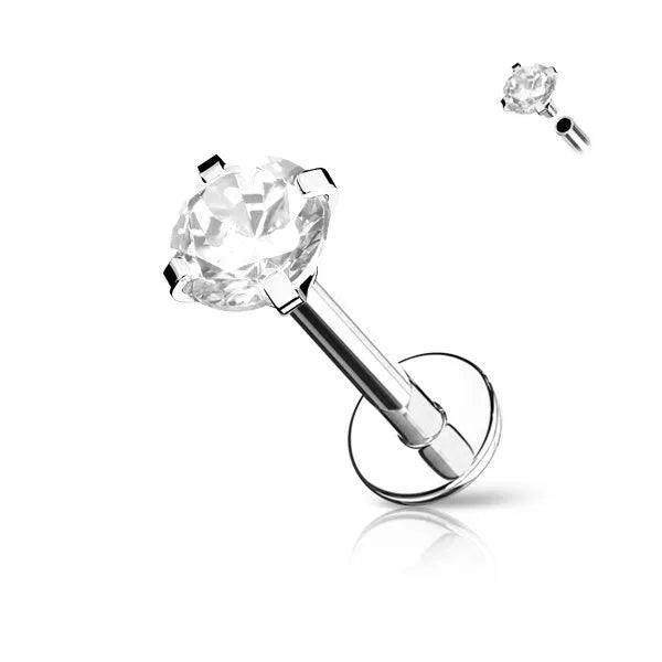 Piercing labret con brillante - GIOYAL PIERCING STORE