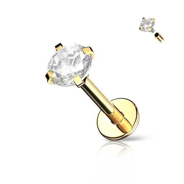 Piercing labret con brillante - GIOYAL PIERCING STORE