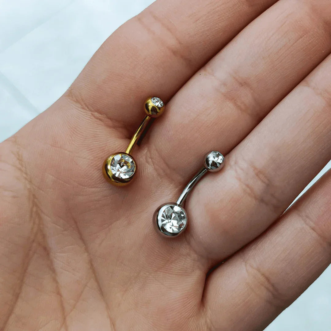 Piercing ombelico classico con brillanti - GIOYAL PIERCING STORE