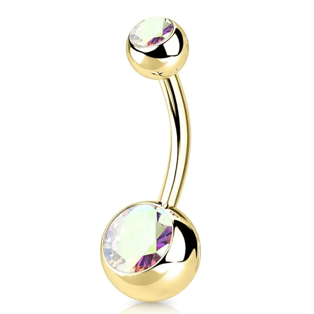 Piercing ombelico classico con brillanti - GIOYAL PIERCING STORE