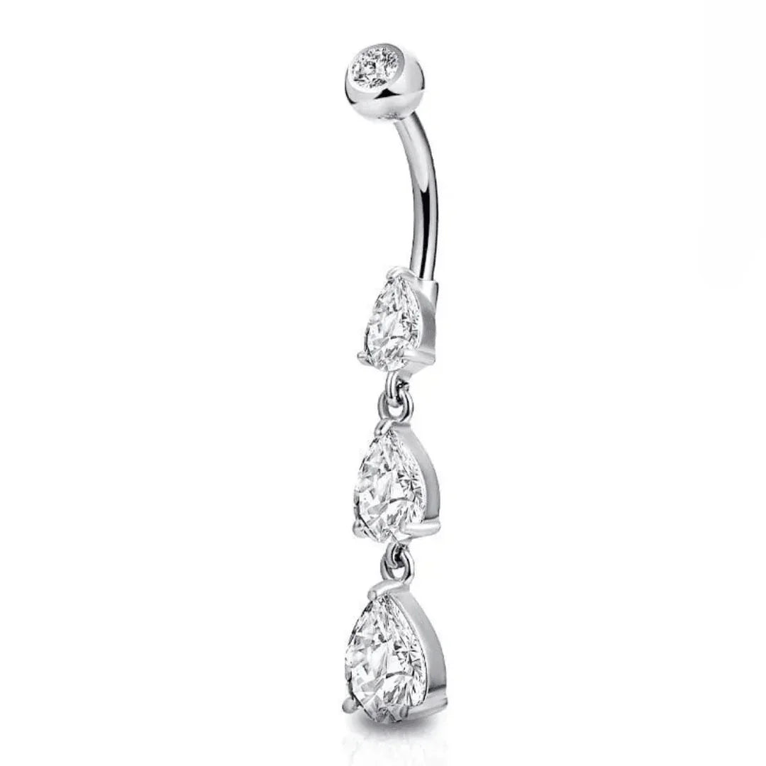 Piercing per ombelico a pendolo con 3 goccie - GIOYAL PIERCING STORE