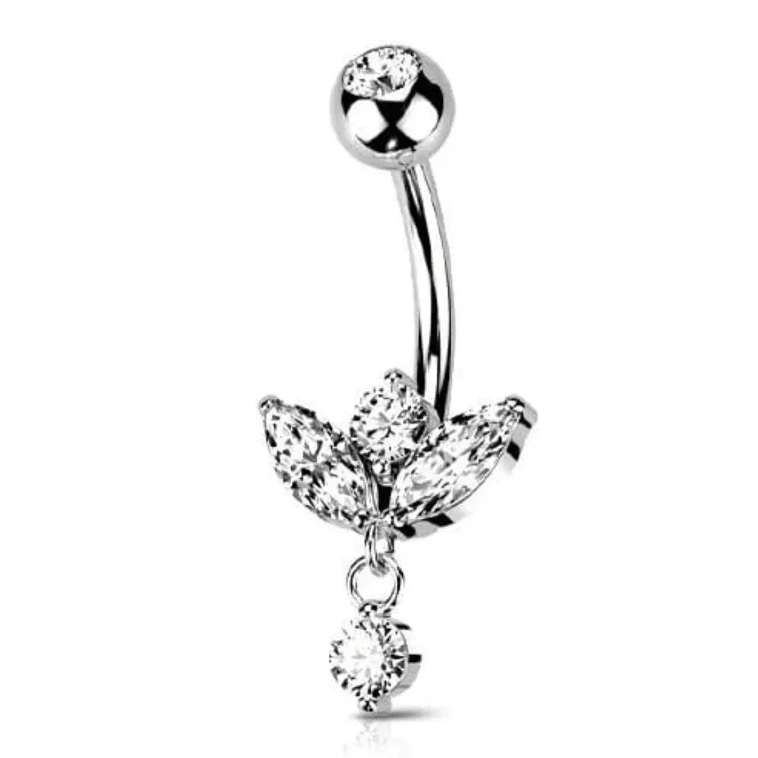 Piercing per ombelico con pendolo a stras - GIOYAL PIERCING STORE