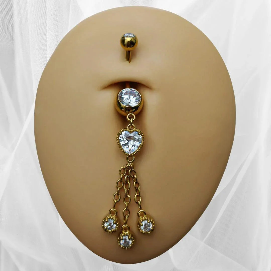 Piercing per ombelico cuore con pendolo - GIOYAL PIERCING STORE