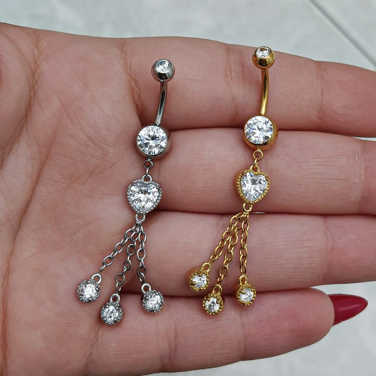 Piercing per ombelico cuore con pendolo - GIOYAL PIERCING STORE
