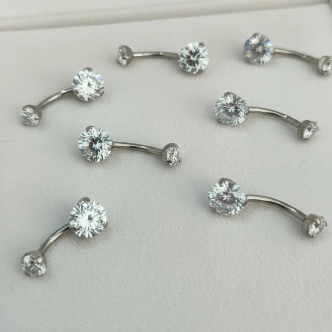 Piercing Ombelico in Titanio G23 con Brillanti