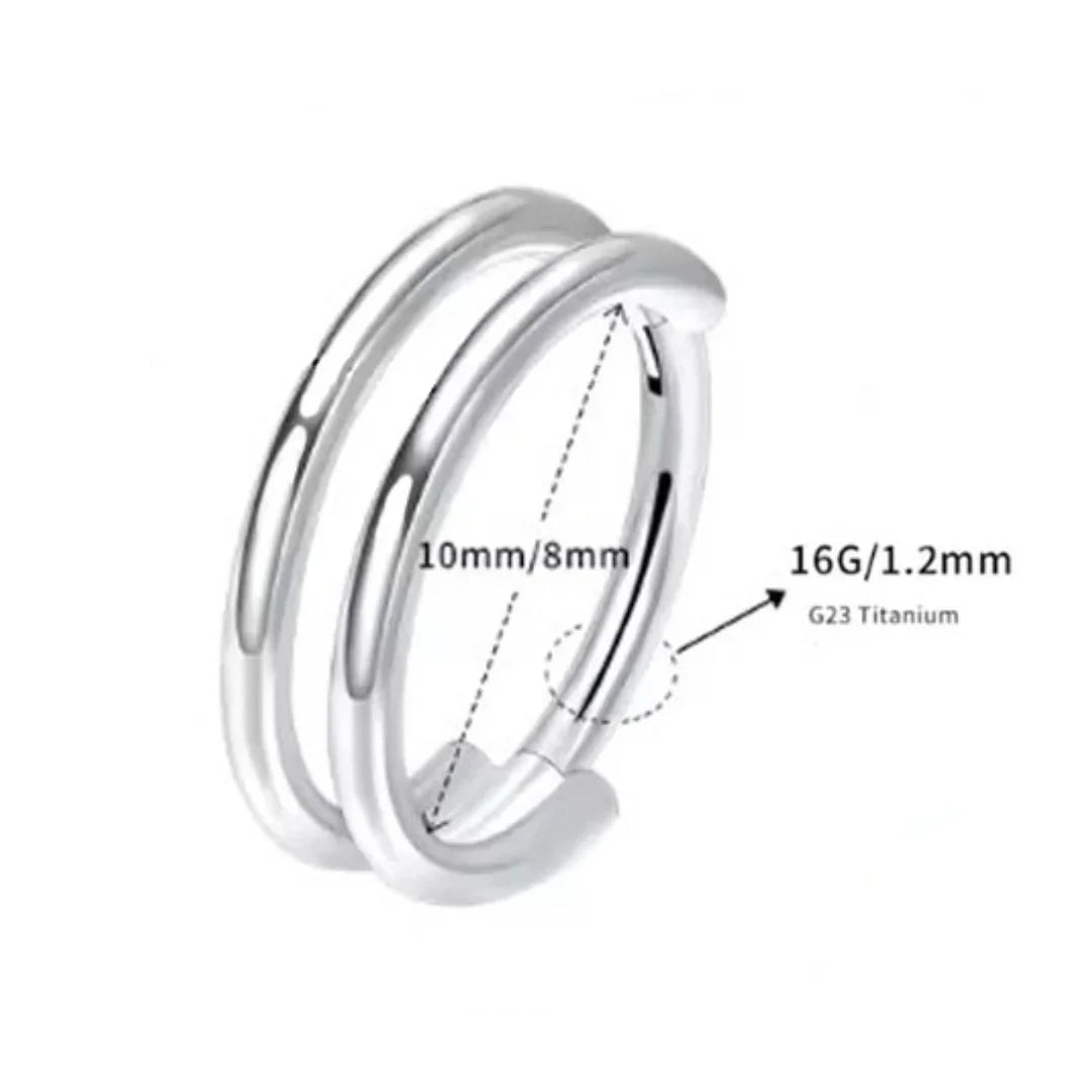 Cerchio a clicker con design a due barre in Titanio G23