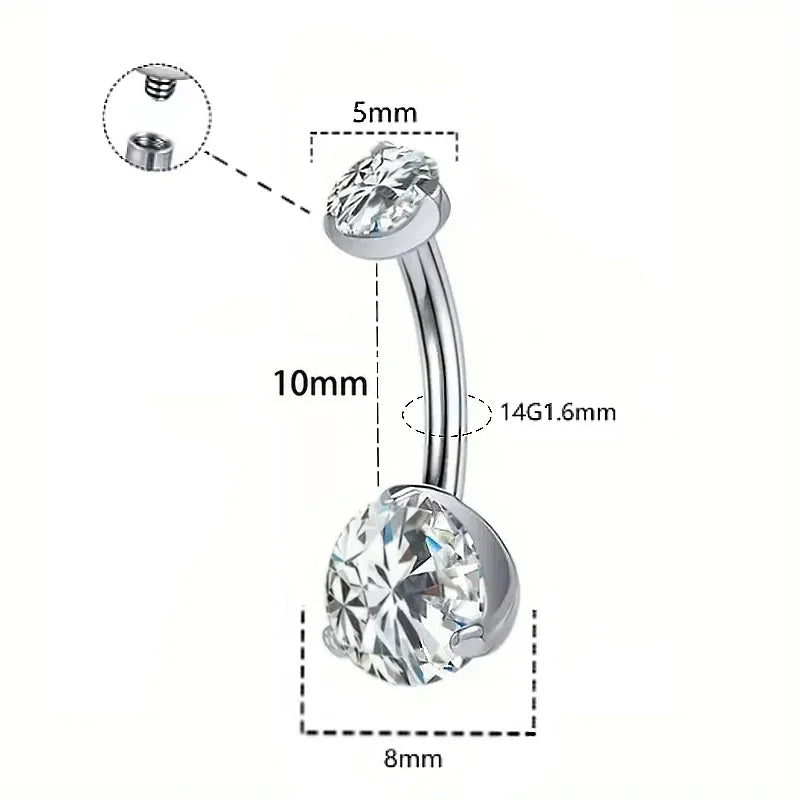 Piercing Ombelico in Titanio G23 con Brillanti