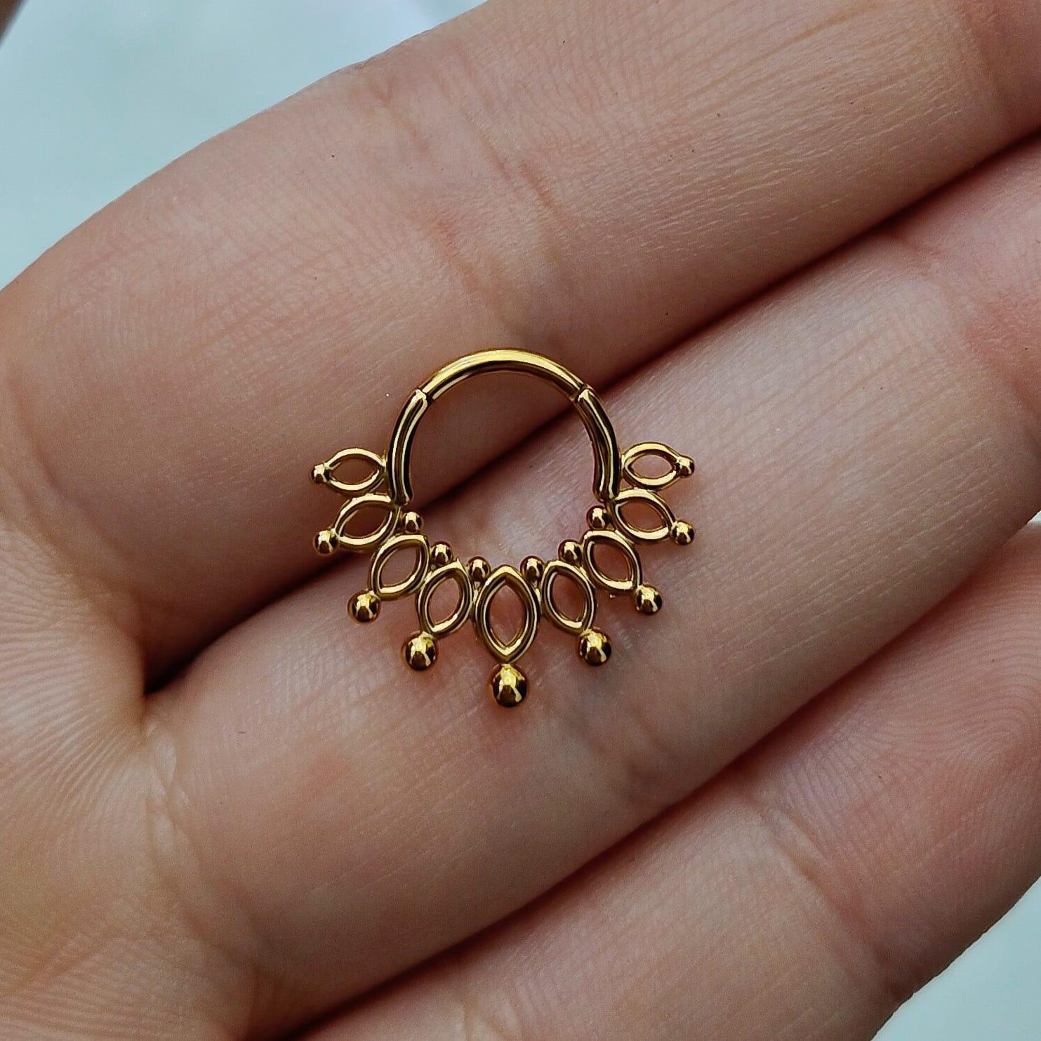 Anello a clicker a goccia - GIOYAL PIERCING STORE