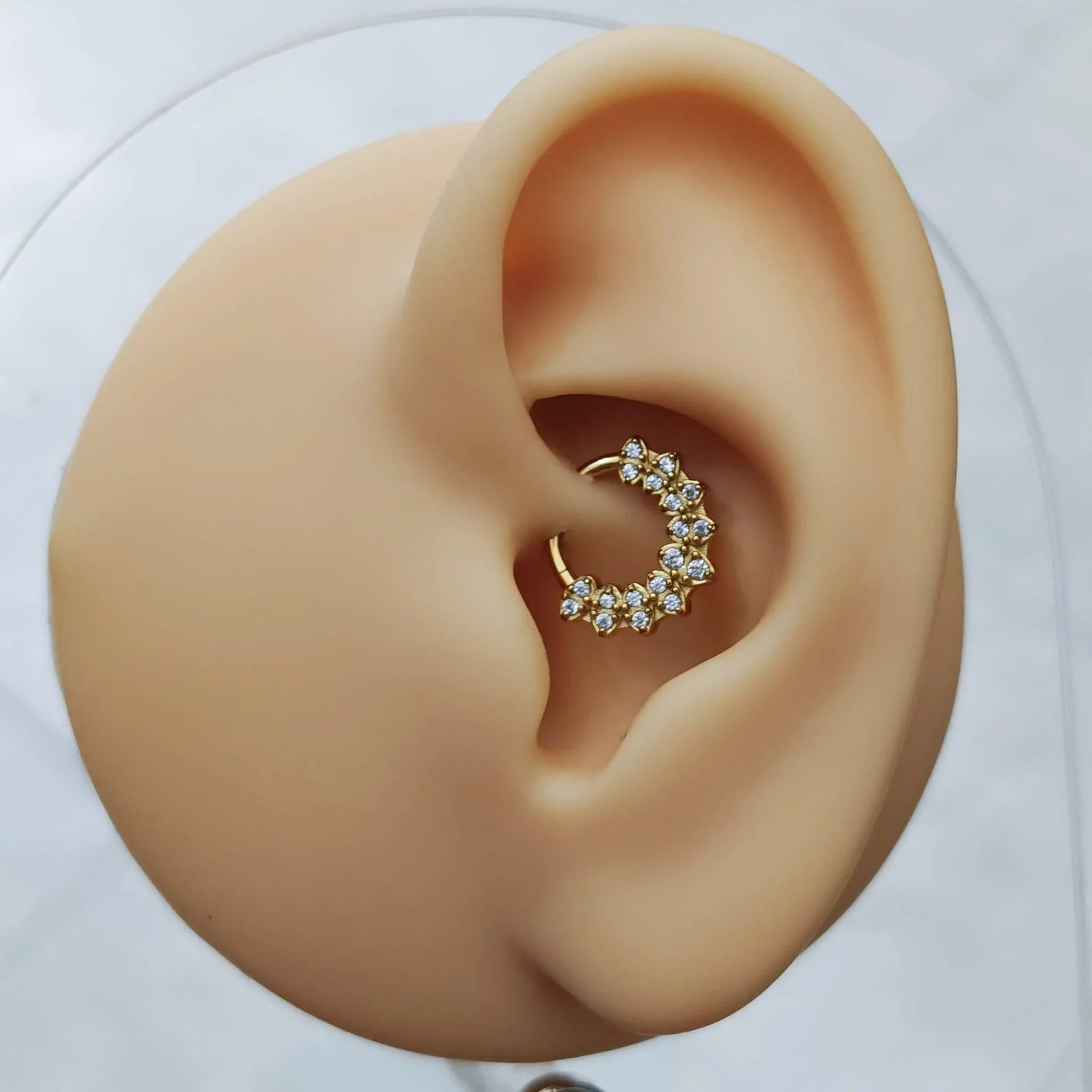 Anello a clicker con brillanti gioia - GIOYAL PIERCING STORE