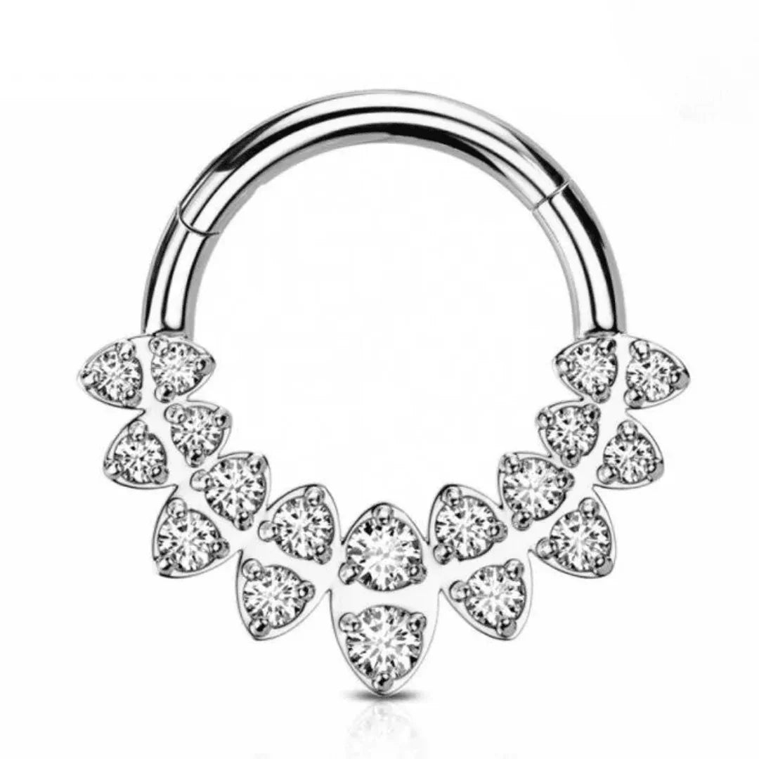 Anello a clicker con brillanti gioia - GIOYAL PIERCING STORE