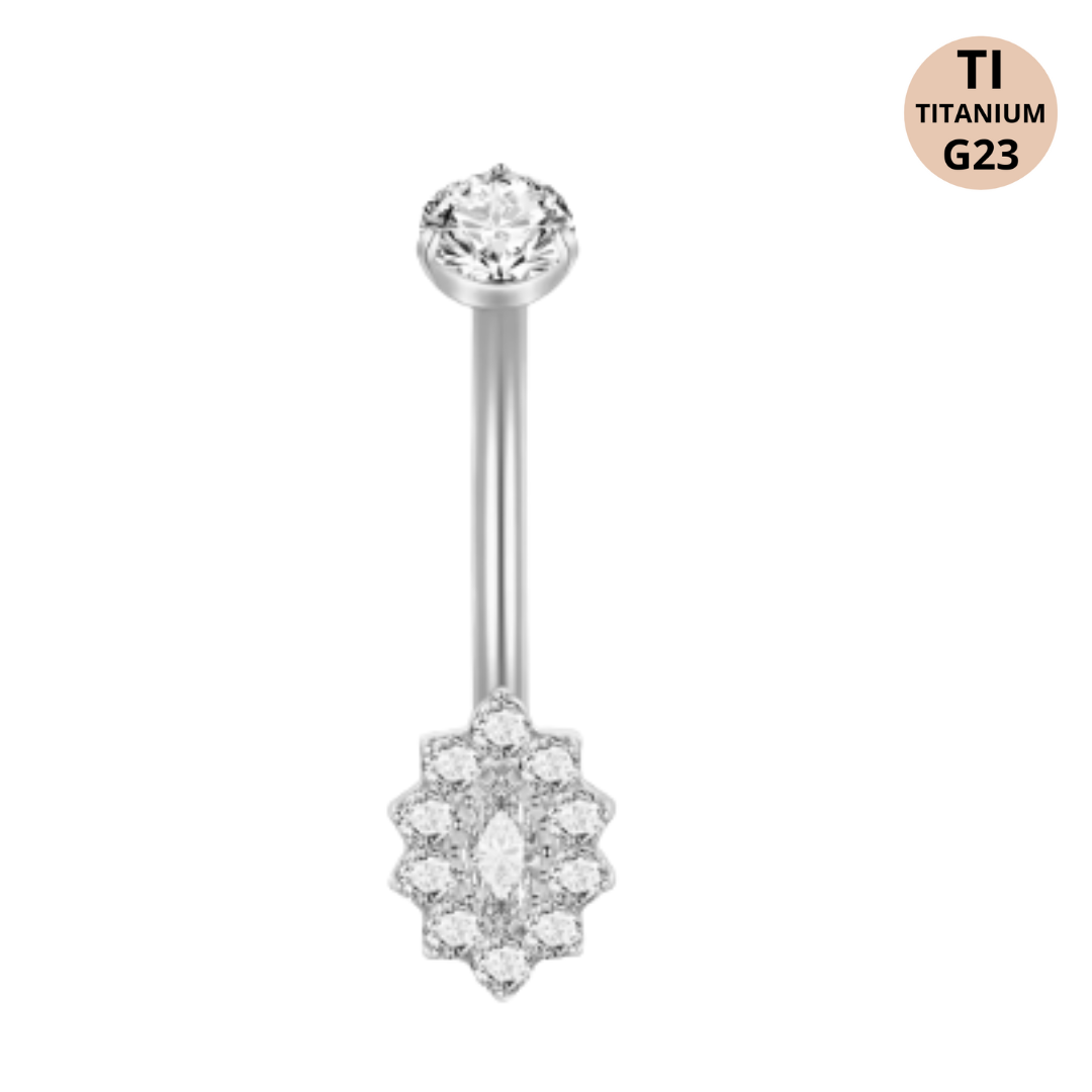 Piercing Ombelico in Titanio G23 con Brillanti Venere