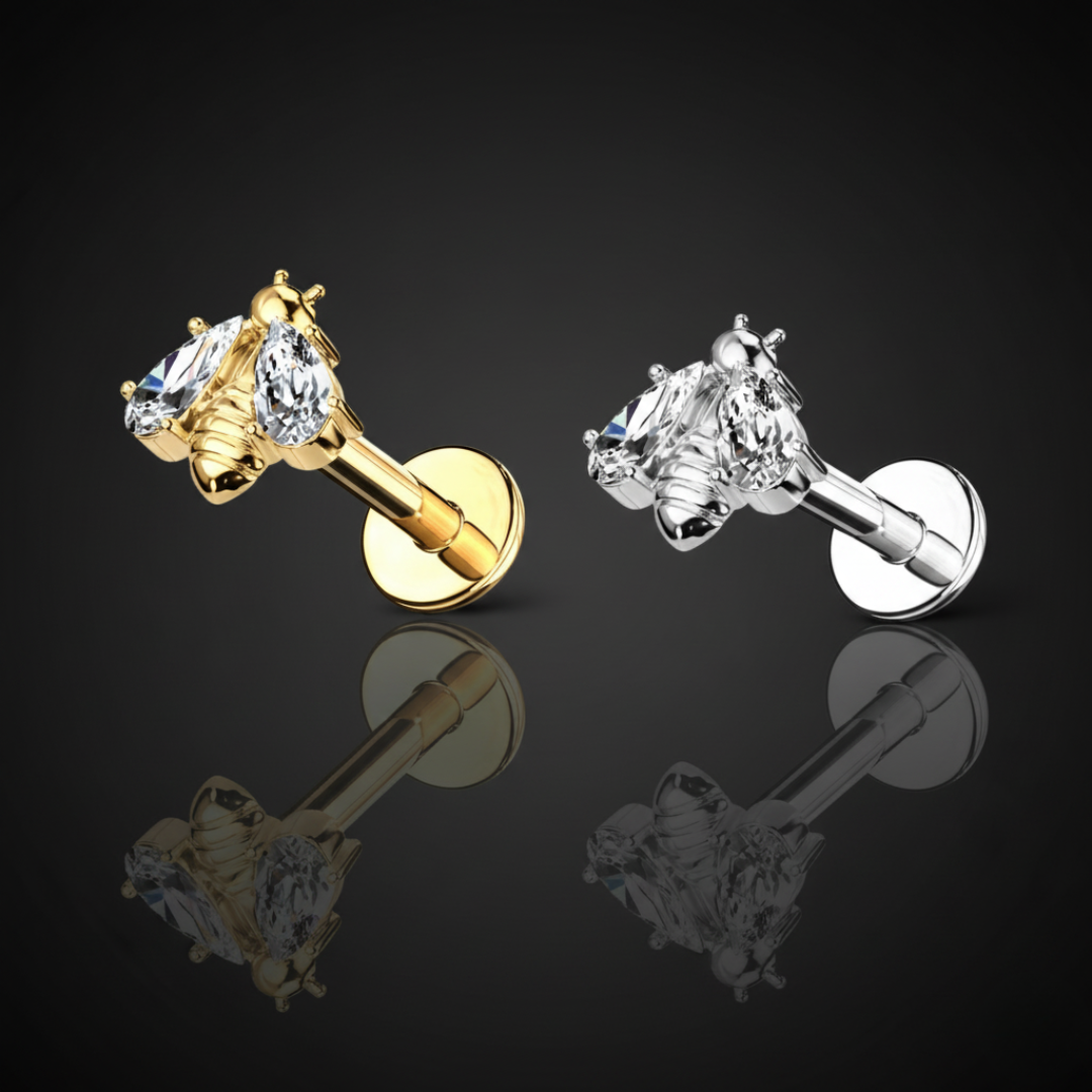 Piercing labret Ape regina con brillanti