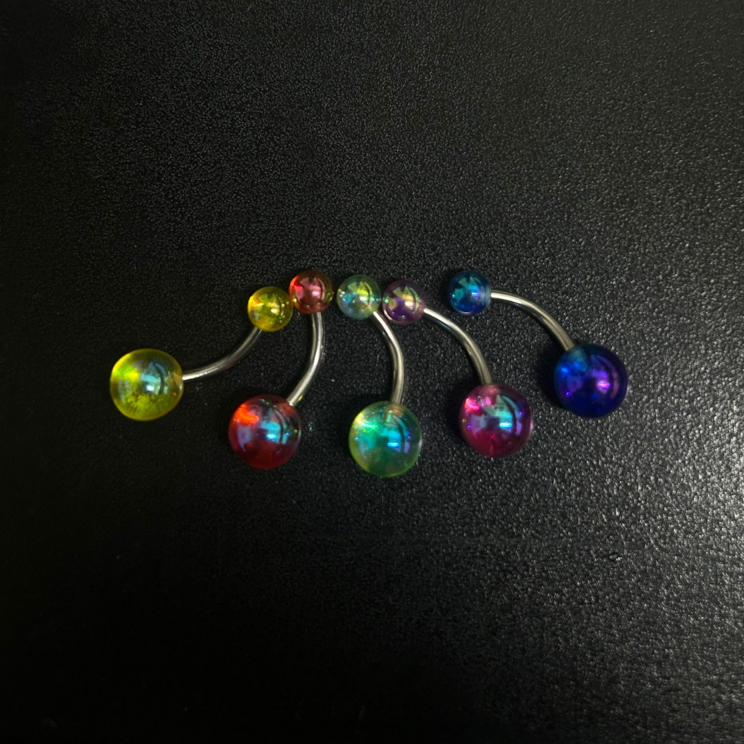 Piercing Ombelico in Acrilico con barra in acciaio 316L effetto bolla