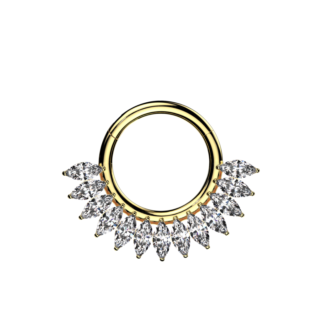 Anello a clicker con brillanti Saturno