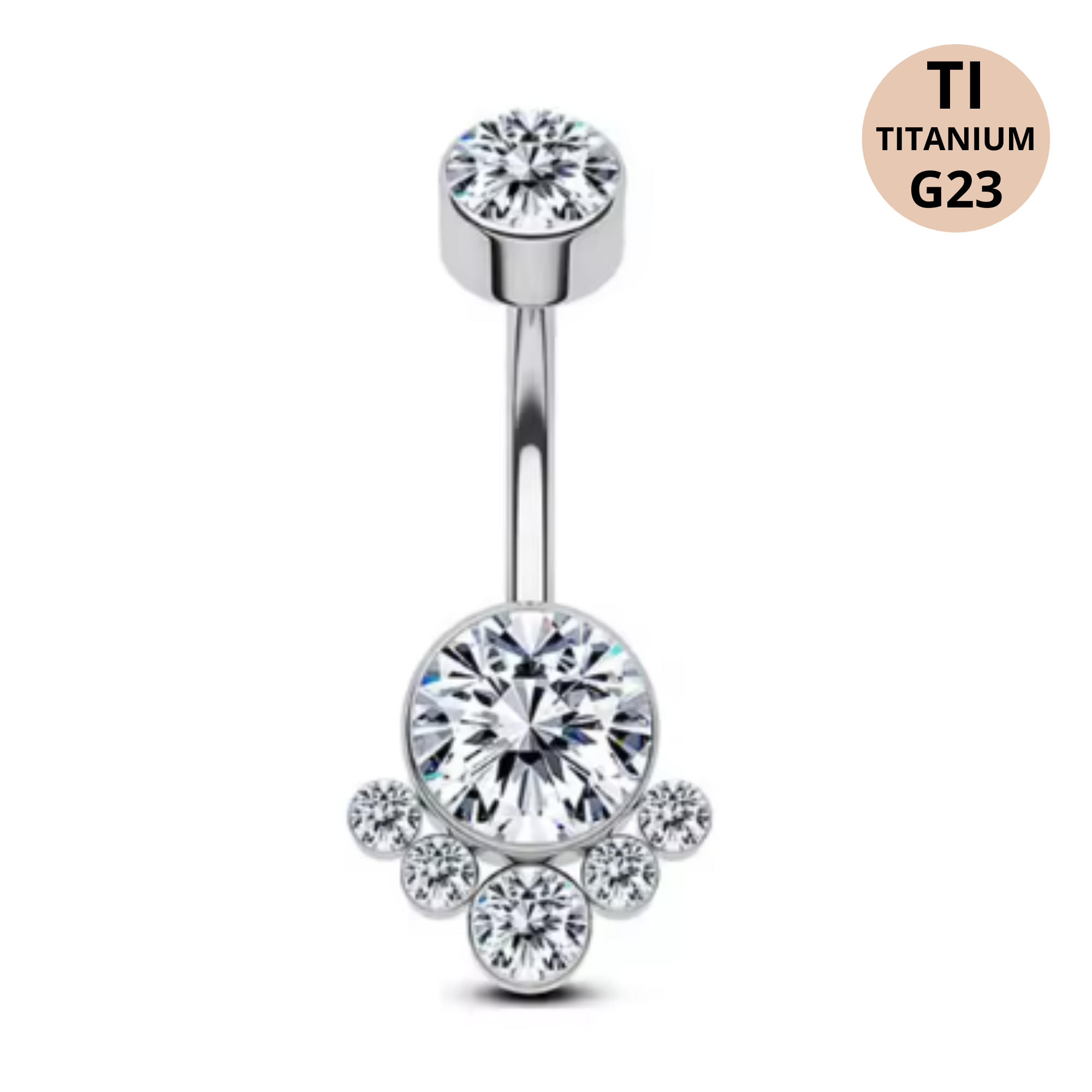 Piercing Ombelico in Titanio G23 con Brillanti