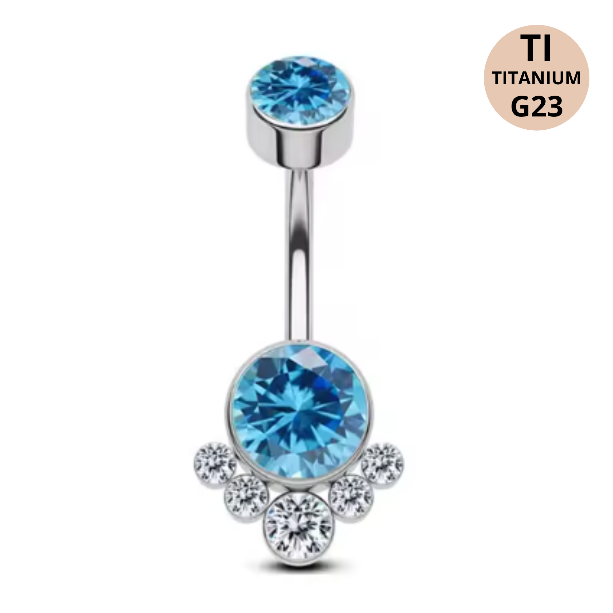 Piercing Ombelico in Titanio G23 con Brillanti