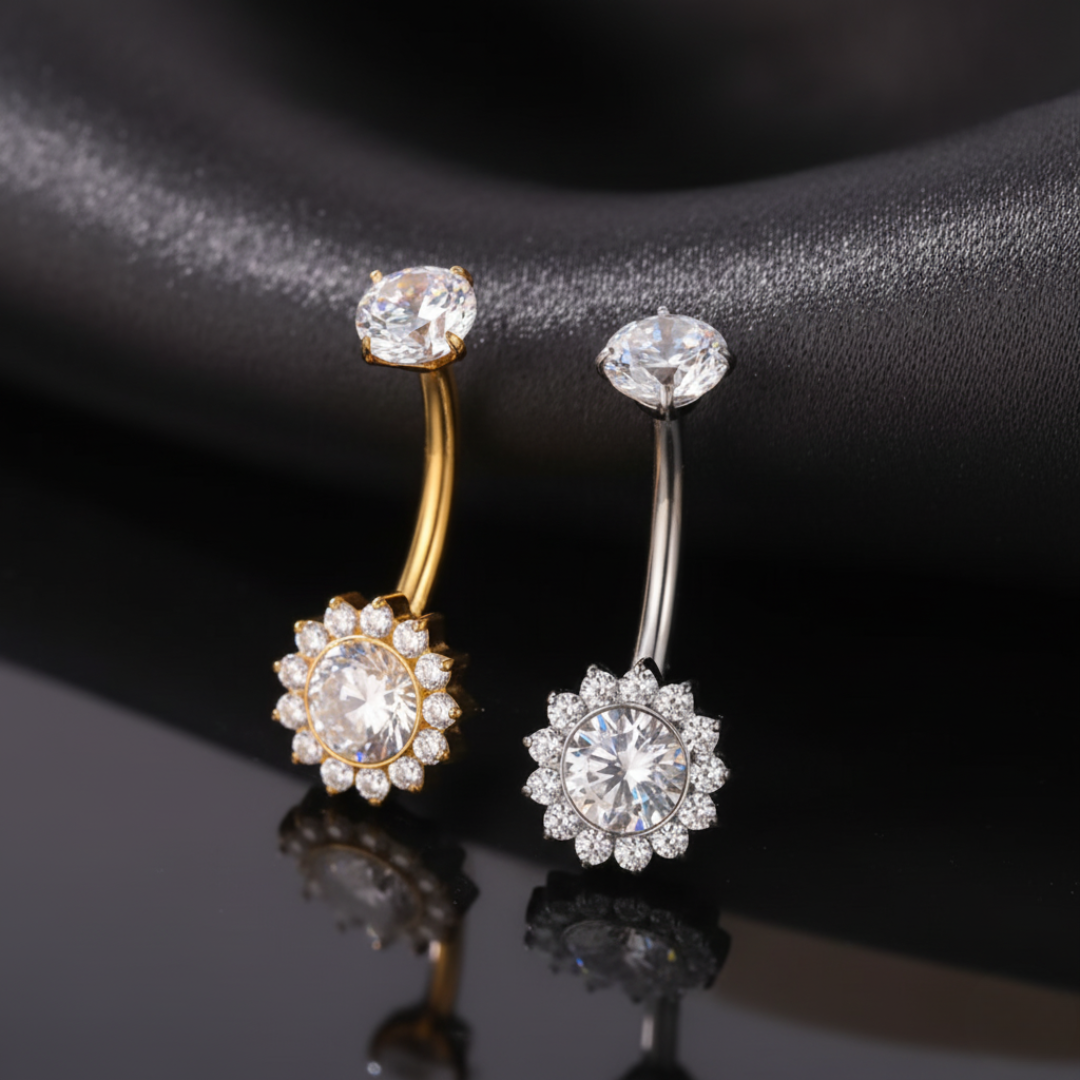 Piercing Ombelico in Titanio G23 con Brillanti joy