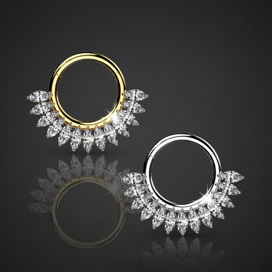 Anello a clicker con brillanti Saturno